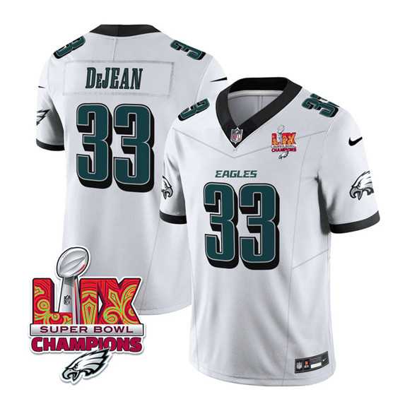 Men & Women & Youth Philadelphia Eagles #33 Cooper DeJean White 2025 Eagles Logo Super Bowl LIX Patch New F.U.S.E. Vapor Untouchable Limited Stitched Jersey Dzhi